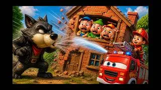 Miniature : 🚒🔥 Pin Pon Pin Pon – Chanson des Pompiers avec le Loup et les 3 Petits Cochons 🐺🐷