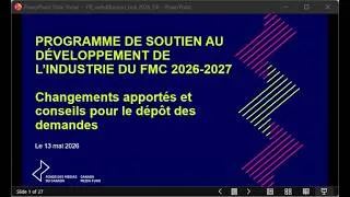 Miniature : Aperçu du programme:  Soutien au développement de l’industrie