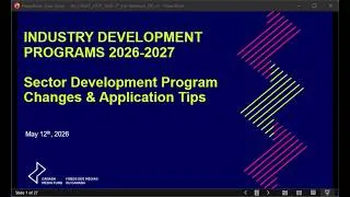 Miniature : Sector Development: Program Overview