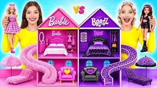 Miniature : Nous Construisons Une Maison de Poupées Incroyable Défi Barbie vs Bratz | Idées Décoration Amusantes