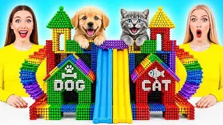 Miniature : Nous Construisons des Chambres Secrètes Pour Animaux de Compagnie | Chat Riche vs Chien Pauvre