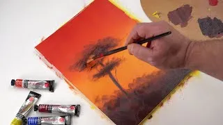 Miniature : How to paint a parasol pine at sunset