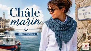 Miniature : 🪢 Crochetez un magnifique châle d'inspiration marine ! ⚓🧶 Châle au crochet