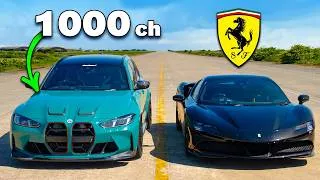Miniature : Une BMW M3 de 1 000 ch peut-elle battre une Ferrari SF90 ?