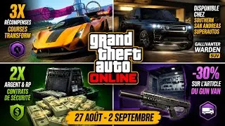 Miniature : GTA ONLINE: PROMOS, BONUS, ITEMS RARES SEMAINE DU 27/08/2026