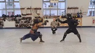 Miniature : Practice sparring - Kenjutsu vs French saber