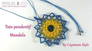 Miniature : DIY - Tuto pendentif Mandala en macramé - Partenariat Perles & Co