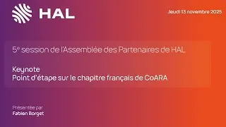 Miniature : AP2025 | Keynote : point d'étape sur le chapitre français de CoARA