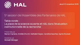Miniature : AP2025 | Table ronde : La place de la SO et HAL dans l'évaluation institutionnelle de la recherche