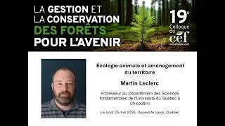 Miniature : Colloque du CEF 2026 - Conférence de nouveau chercheur - Martin Leclerc