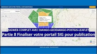 Miniature : Partie 8 : Finaliser votre portail SIG pour publication #gis #django #geoserver #ia  #mapping