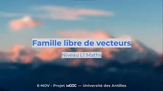 Miniature : L1 Maths - Espaces Vectoriels #1 - Prouver qu'une famille est libre (ou  pas :)