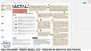 Miniature : VA Hors série - Création de contexte de jeu avec Fractal (Nickel Reroll 14.2)