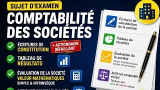 Miniature : Sujet d’Examen Corrigé : Comptabilité des Sociétés de A à Z (Constitution, Évaluation, ANC & ANR)