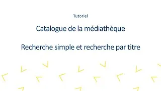 Miniature : Tuto médiathèque du CREDE : Catalogue : recherche simple et par titre