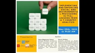 Miniature : Conference : Implementing and enforcing social and environmental provisions in FTAs