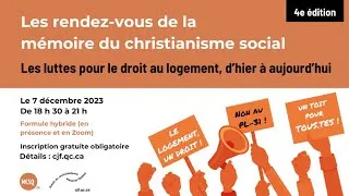 Miniature : 4e éd. des Rendez-vous de la Mémoire du christianisme social : Luttes pour le droit au logement