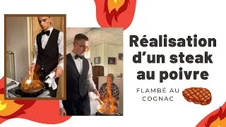 Miniature : Réalisation d’un steak au poivre flambé