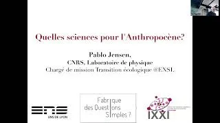Miniature : Séminaire IMPMC - Pablo Jansen - Quelles sciences pour l'Anthropocène ? 7 février 2025