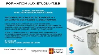 Miniature : Nettoyer sa banque de données #2 Cleaning up your database #2 (in French only)