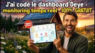 Miniature : 🔥💻⚡ J'ai codé le dashboard Deye – monitoring temps réel – 100% gratuit ☀️🎁