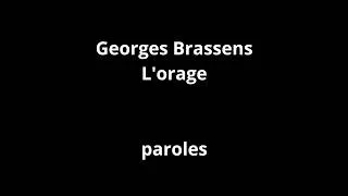 Miniature : Georges Brassens-L'orage-paroles