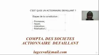 Miniature : COMPTA. DES SOCIÉTÉS : ACTIONNAIRE DÉFAILLANT 