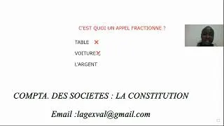 Miniature : COMPTA. DES SOCIÉTÉS : APPEL Du CAPITAL 