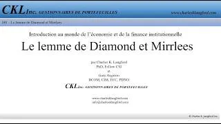 Miniature : The CKL Times #180 - Le lemme de Diamond et Mirrlees