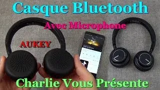 Miniature : AUKEY EP-B36 casque Bluetooth avec prise jack 3,5 mm et coque de transport