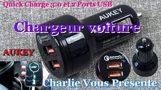 Miniature : AUKEY CC-T8 Chargeur voiture avec Quick Charge 3 0 et 2 Ports USB