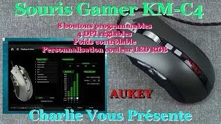 Miniature : AUKEY Souris Gamer KM-C4 * 8 boutons programmables * 4 DPI réglables * poids contrôlable