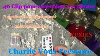 Miniature : 40 Clip LED pour accrocher vos photos 8 modes de clignotement et télécommande