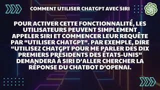 Miniature : L’intégration de ChatGPT avec Siri est désormais disponible pour iPhone, iPad et Mac