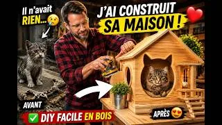 Miniature : DIY Cat House from Pallets 🪵 | Easy Woodworking Project #asmr #DIY #maisonpourchat #woodworking