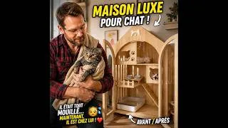 Miniature : Ce menuisier crée une maison INCROYABLE pour chat  #asmr  #diy  #maisonpourchat #woodworking