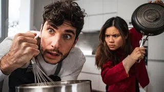 Miniature : FRENCH boyfriend FORCED to make DUMPLINGS by HONGKONG Girl - Cook Cho with Clemy