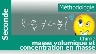 Miniature : Comprendre la différence entre masse volumique et concentration en masse en chimie.