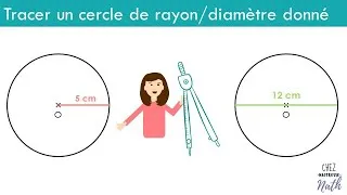 Miniature : Tracer un cercle à partir d'un rayon ou d'un diamètre donné