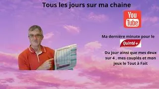 Miniature : La dernière minute du quinté de ce VENDREDI 23 OCTOBRE Réunion 1 course 4 A PARIS VINCENNES