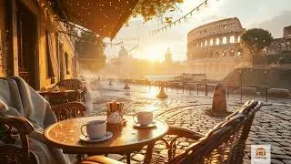 Miniature : Terrasse Café Romaine ☕🌅 Vue sur le Colisée au Coucher du Soleil | Jazz Italien Doux 3H
