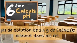 Miniature : Calcul pH de solution de 5,4 g de Ca(NO3)2 dissout dans 200 mL