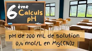 Miniature : Calcul pH de 200 mL de solution 0,4 mol/L en Mg(CN)2