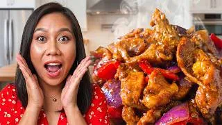 Miniature : หมูผัดพริกไทยดำ - Porc sauté au poivre noir : facile et savoureuse