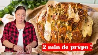 Miniature : Le VRAI Garlic Bread gratiné - Pain à l'ail pull apart au fromage INRATABLE !