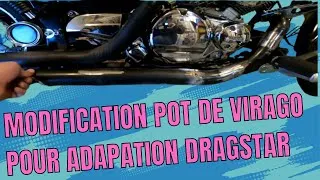 Miniature : Modification pots d'échappement de Virago vers Dragstar 125cc. Yamaha Custom exhaust drag pipe.