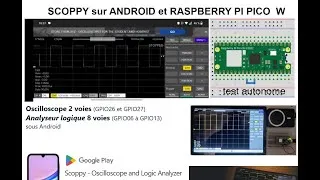 Miniature : Scoppy - Oscilloscope android et raspberry pi pico W
