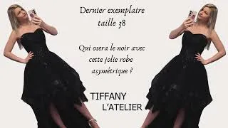 Miniature : Robe  de mariée noire asymétrique