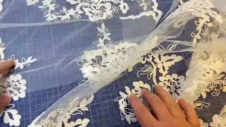 Miniature : Dentelle aspect coton laize 130 ivoire clair LZ92061