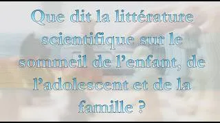 Miniature : Que dit la littérature scientifique sur le sommeil de l’enfant, de l’adolescent et de la famille ?